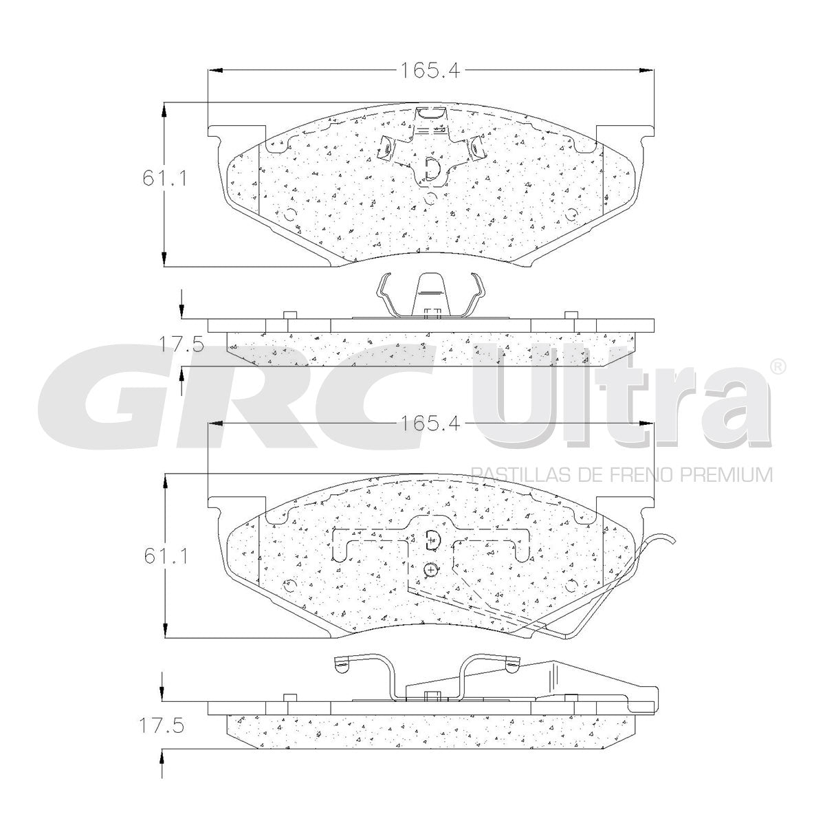 GMD367 - BALATAS SEMIMETALICAS DELANTERAS PARA DODGE CARAVAN 1987-1988