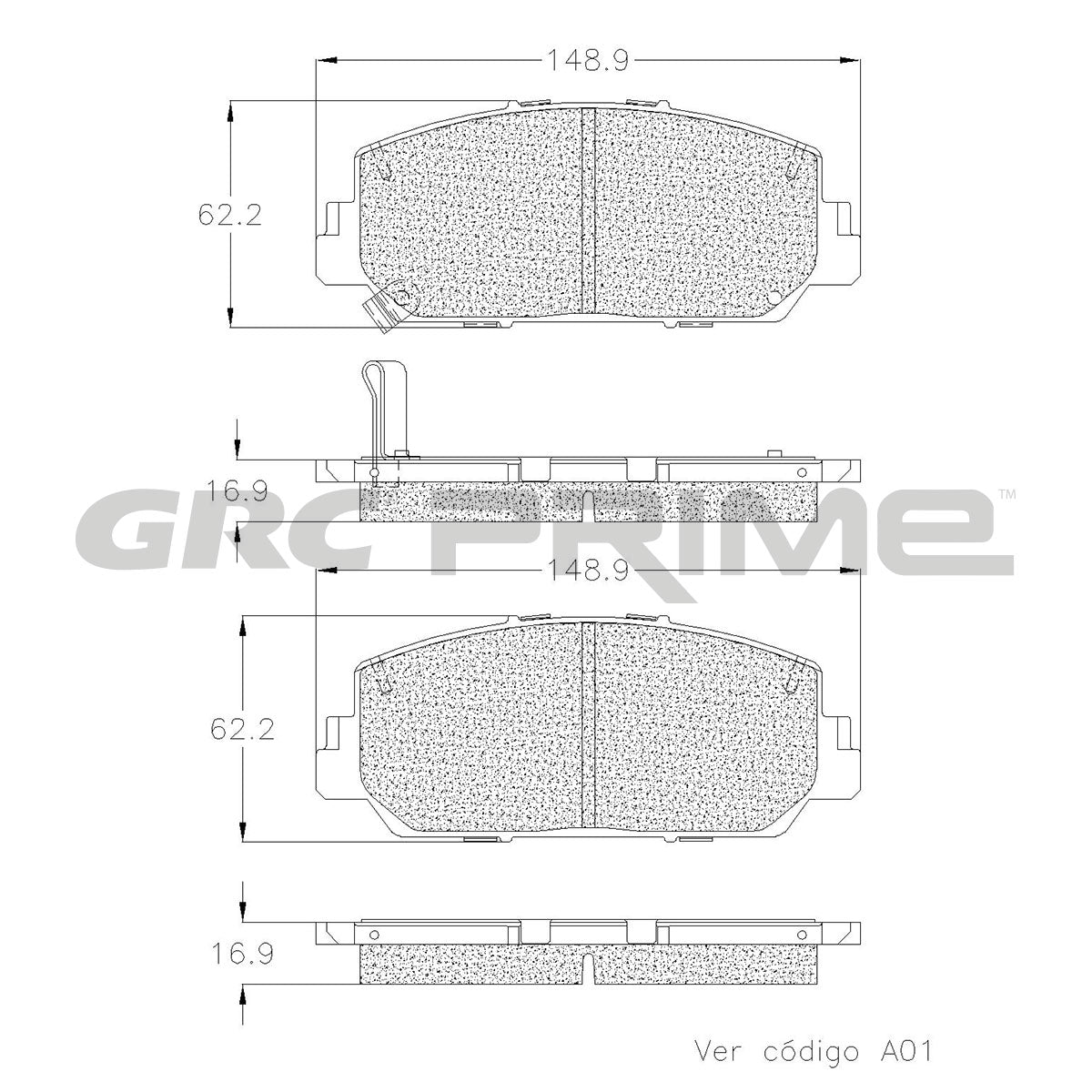 GPRD1697 - BALATAS CERAMICAS DELANTERAS PARA ACURA ILX 2016-2022
