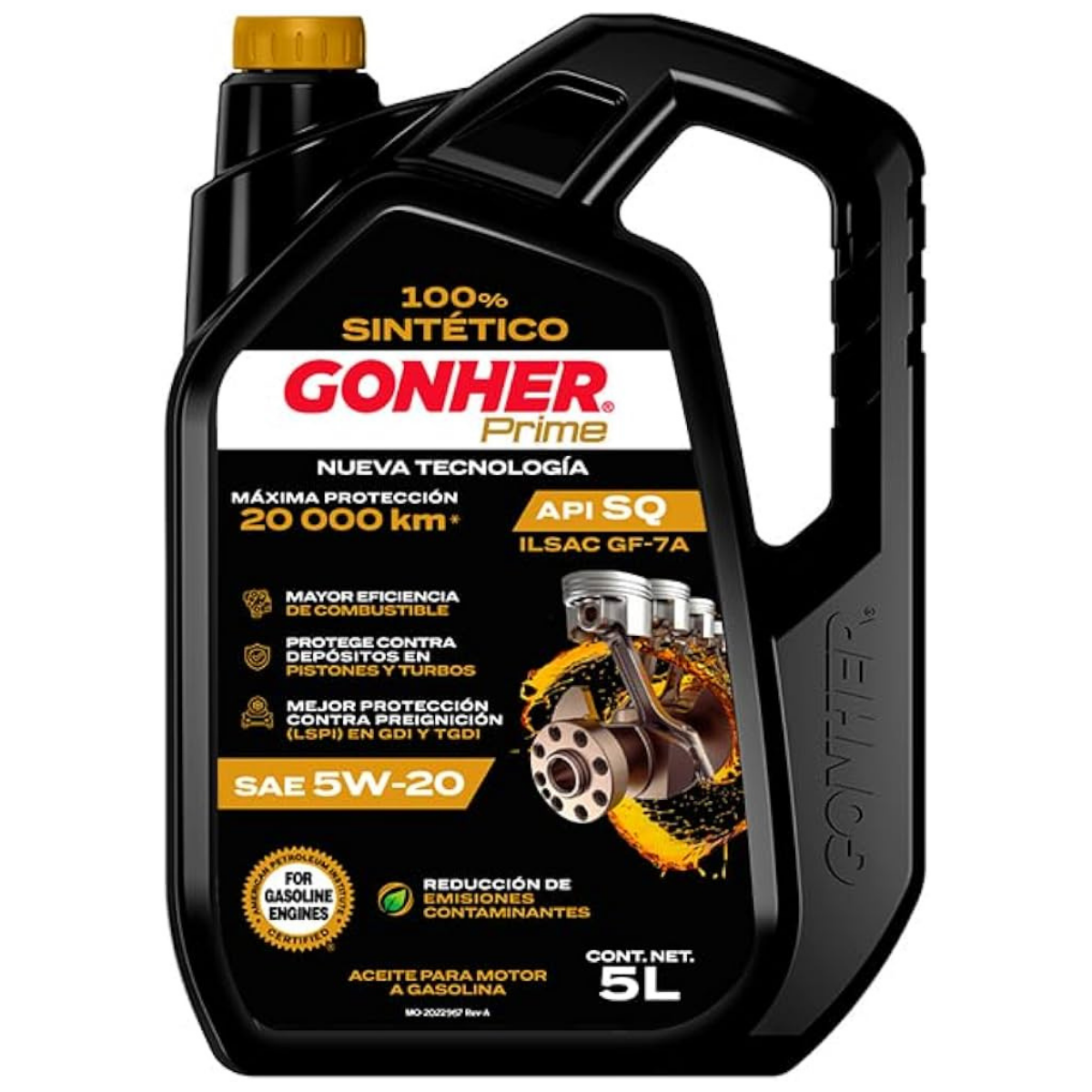 GH-1034987 - ACEITE GONHER SINTETICO 5W-20 API SQ CAJA CON 4 PIEZAS DE 5 LITROS