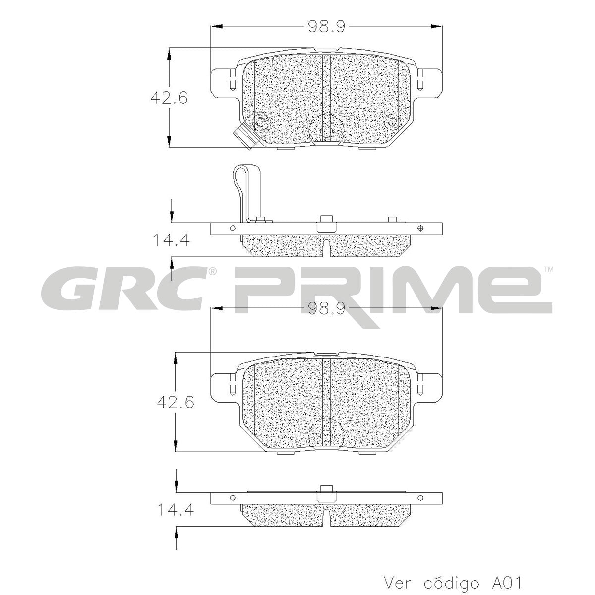 GPRD1354 - BALATAS CERAMICAS TRASERAS PARA LEXUS CT200H 2011-2017