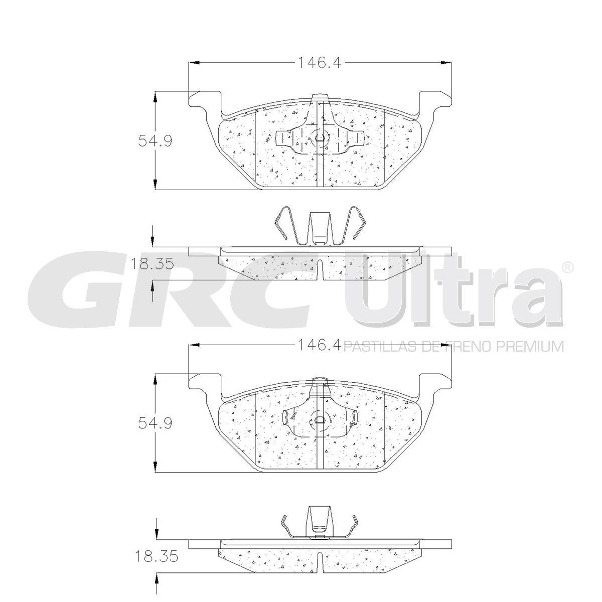 GCD768 - BALATAS CERAMICAS DELANTERAS PARA AUDI A1 2017-2017