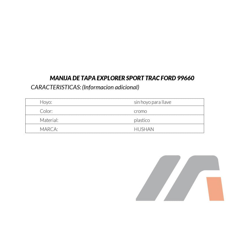MANJ-99660 - MANIJA DE TAPA PARA FORD EXPLORER SPORT TRAC 2001-2005