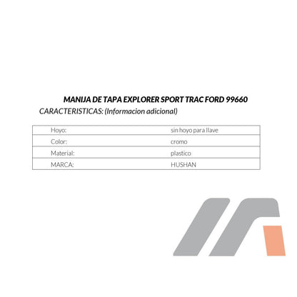 MANJ-99660 - MANIJA DE TAPA PARA FORD EXPLORER SPORT TRAC 2001-2005