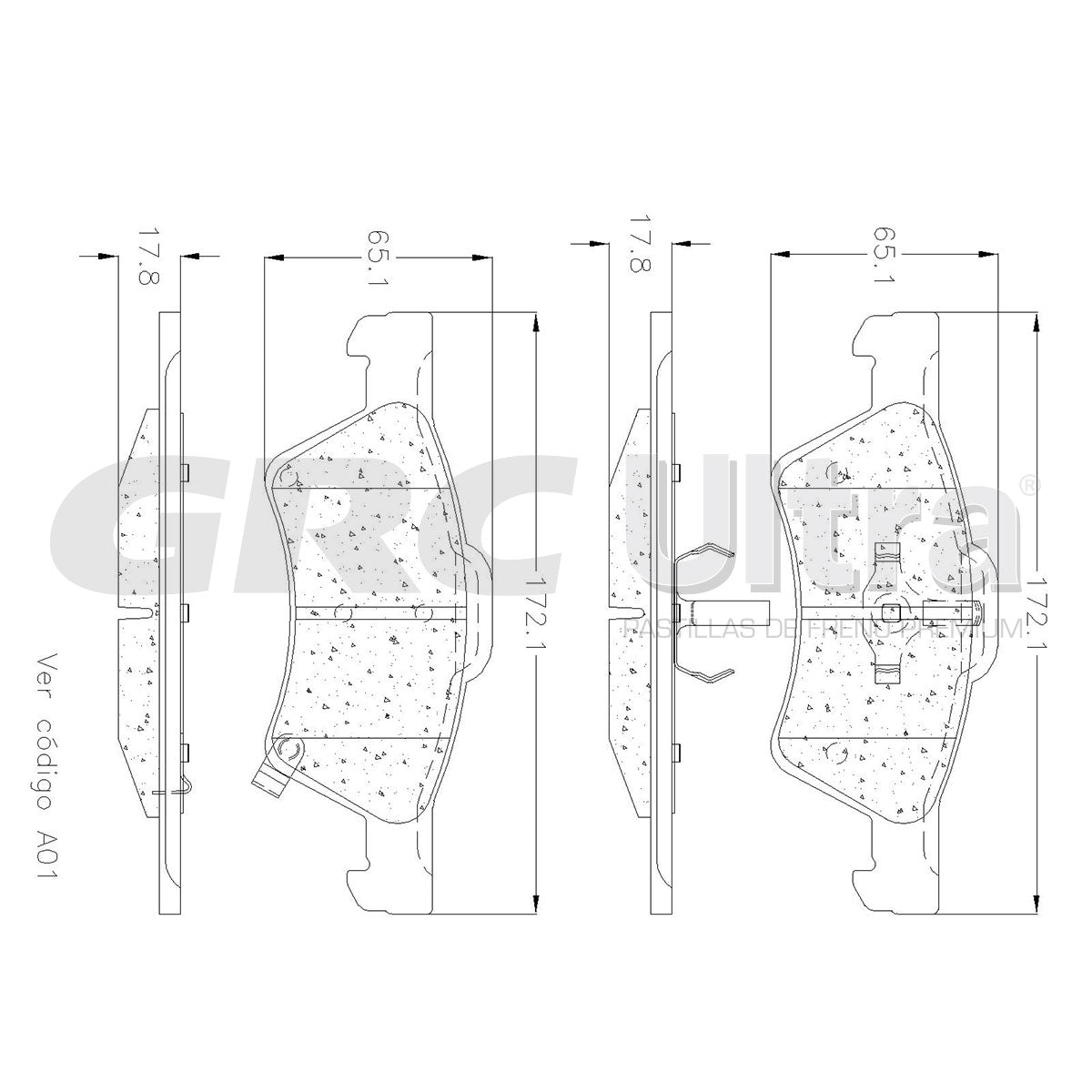 GMD857 - BALATAS SEMIMETALICAS DELANTERAS PARA CHRYSLER TOWN & COUNTRY 2001-2007