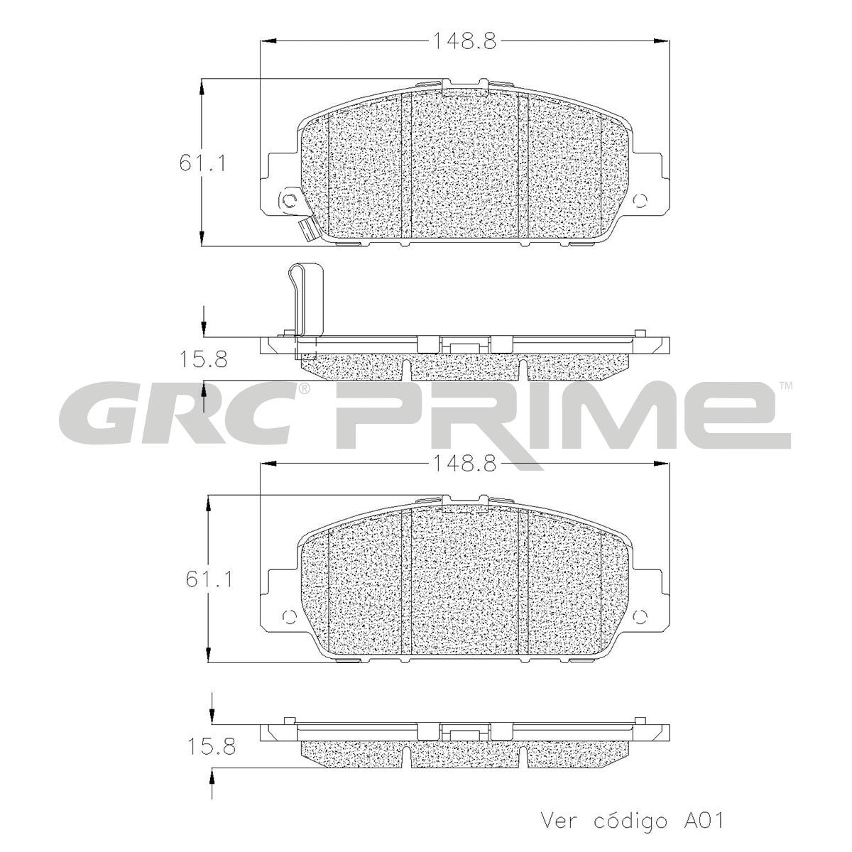 GPRD1654 - BALATAS CERAMICAS DELANTERAS PARA HONDA ACCORD EX 2013-2013