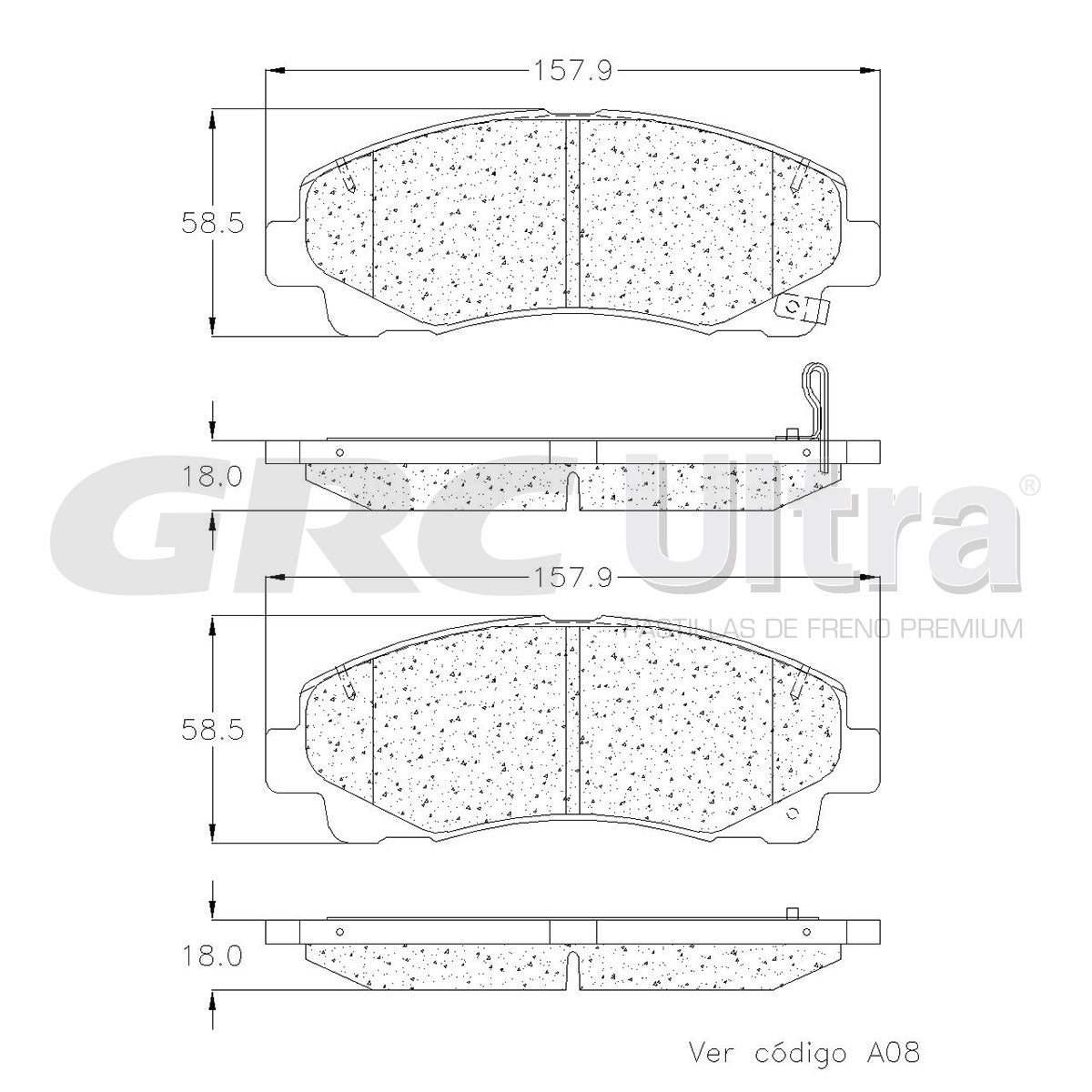 GCD1102 - BALATAS CERAMICAS DELANTERAS PARA ACURA TL 2009-2014