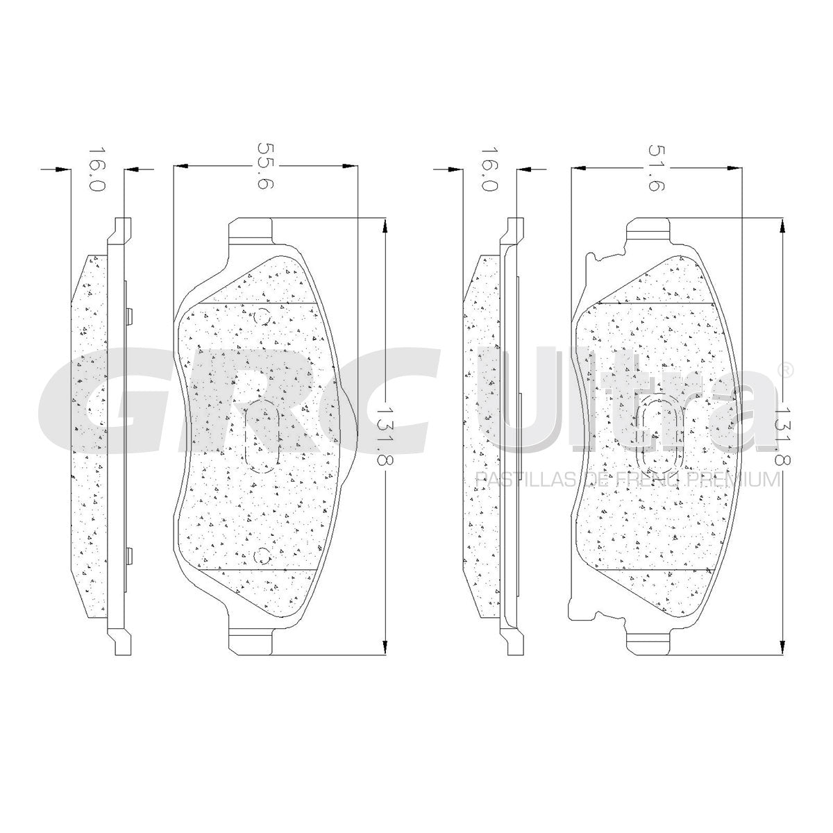 GMD1176 - BALATAS SEMIMETALICAS DELANTERAS PARA CHEVROLET CORSA 2002-2008