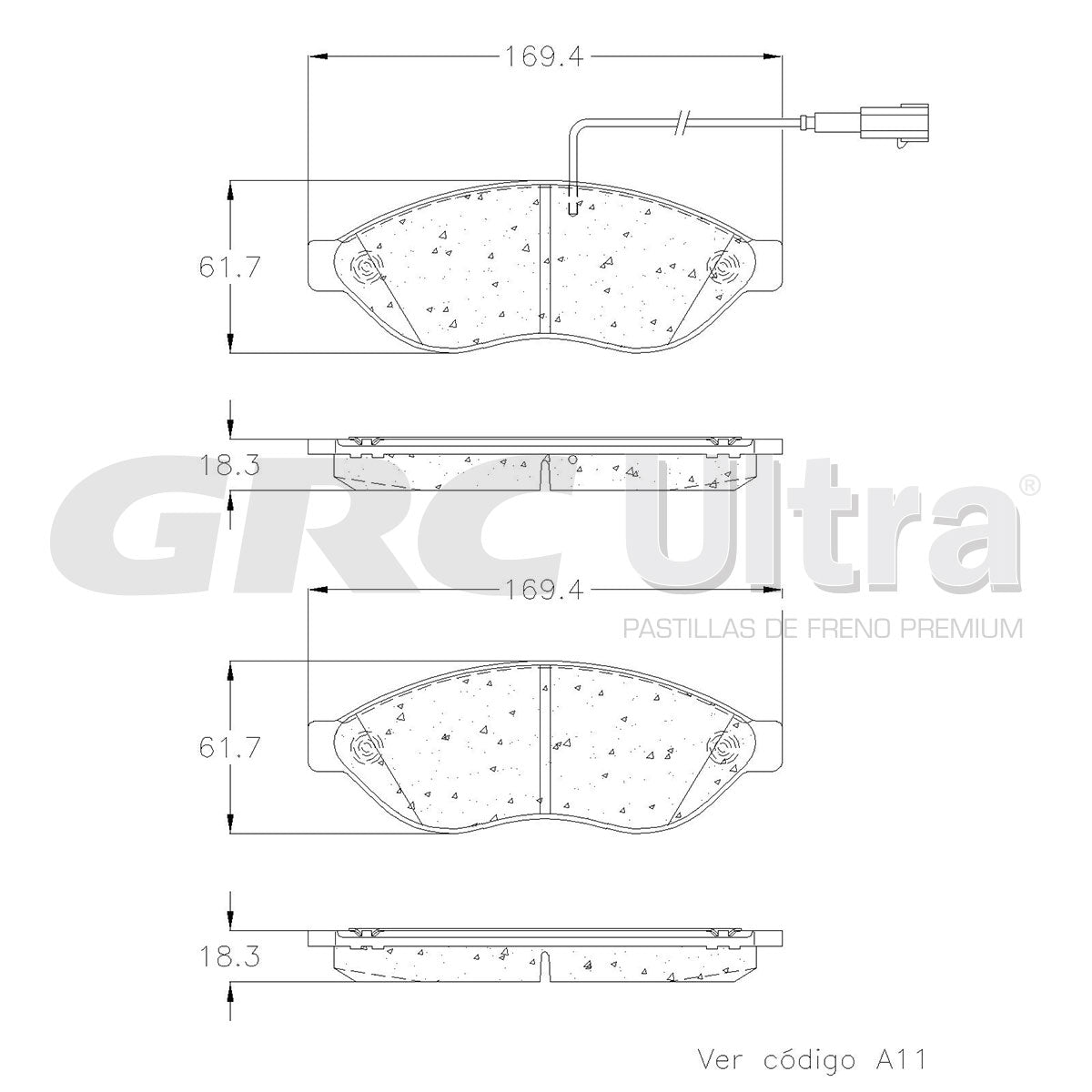 GMD1489 - BALATAS SEMIMETALICAS DELANTERAS PARA FIAT DUCATO 2008-2009