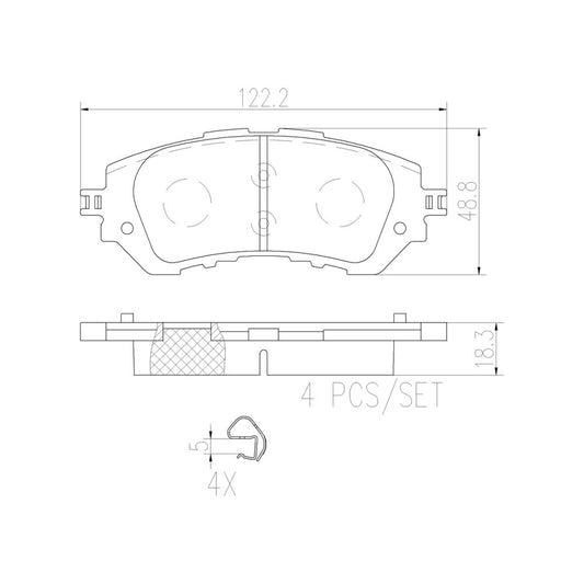 BRE-P83165N - BALATAS DELANTERAS PARA TOYOTA YARIS CORE 2017-2018