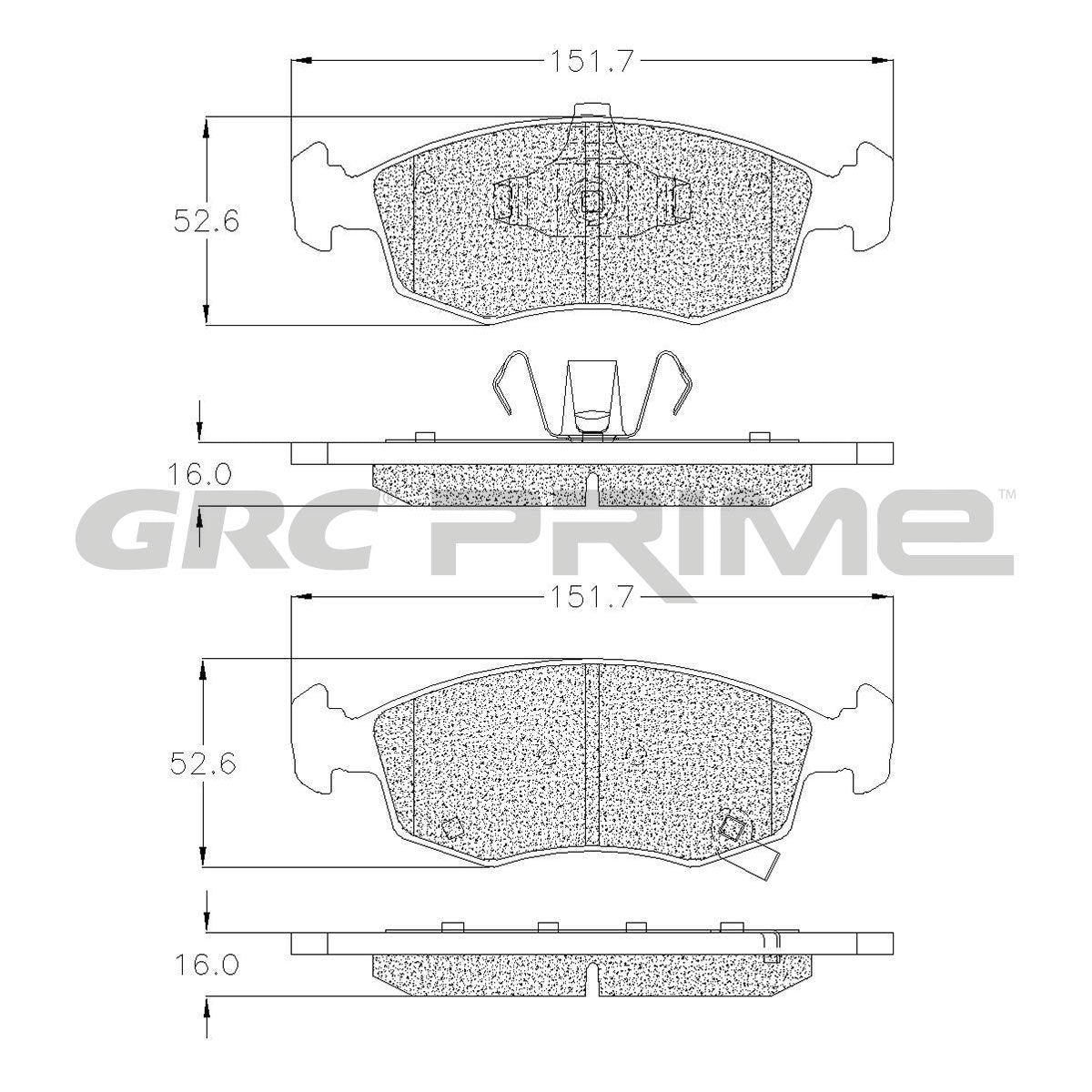 GPRD1568 - BALATAS CERAMICAS DELANTERAS PARA FIAT 500 BASE 2015-2015