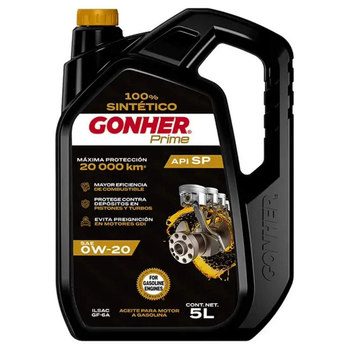 GH-1034985 - ACEITE GONHER SINTETICO 0W-20 API SQ CAJA CON 4 PIEZAS DE 5 LITROS
