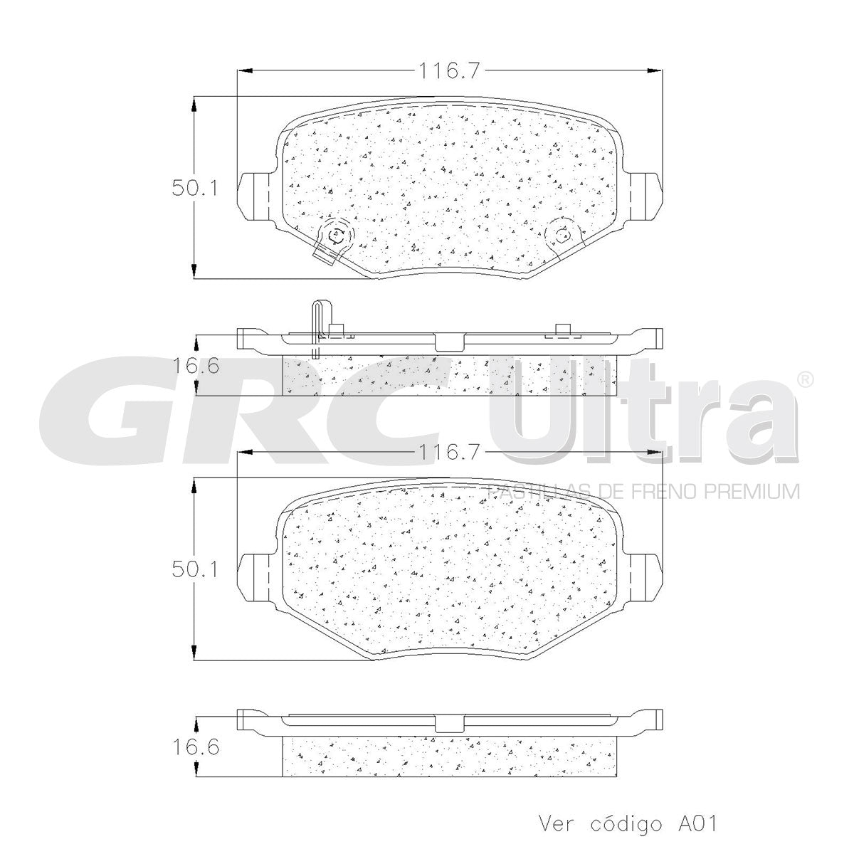 GCD1719 - BALATAS CERAMICAS TRASERAS PARA CHRYSLER TOWN & COUNTRY 2012-2012