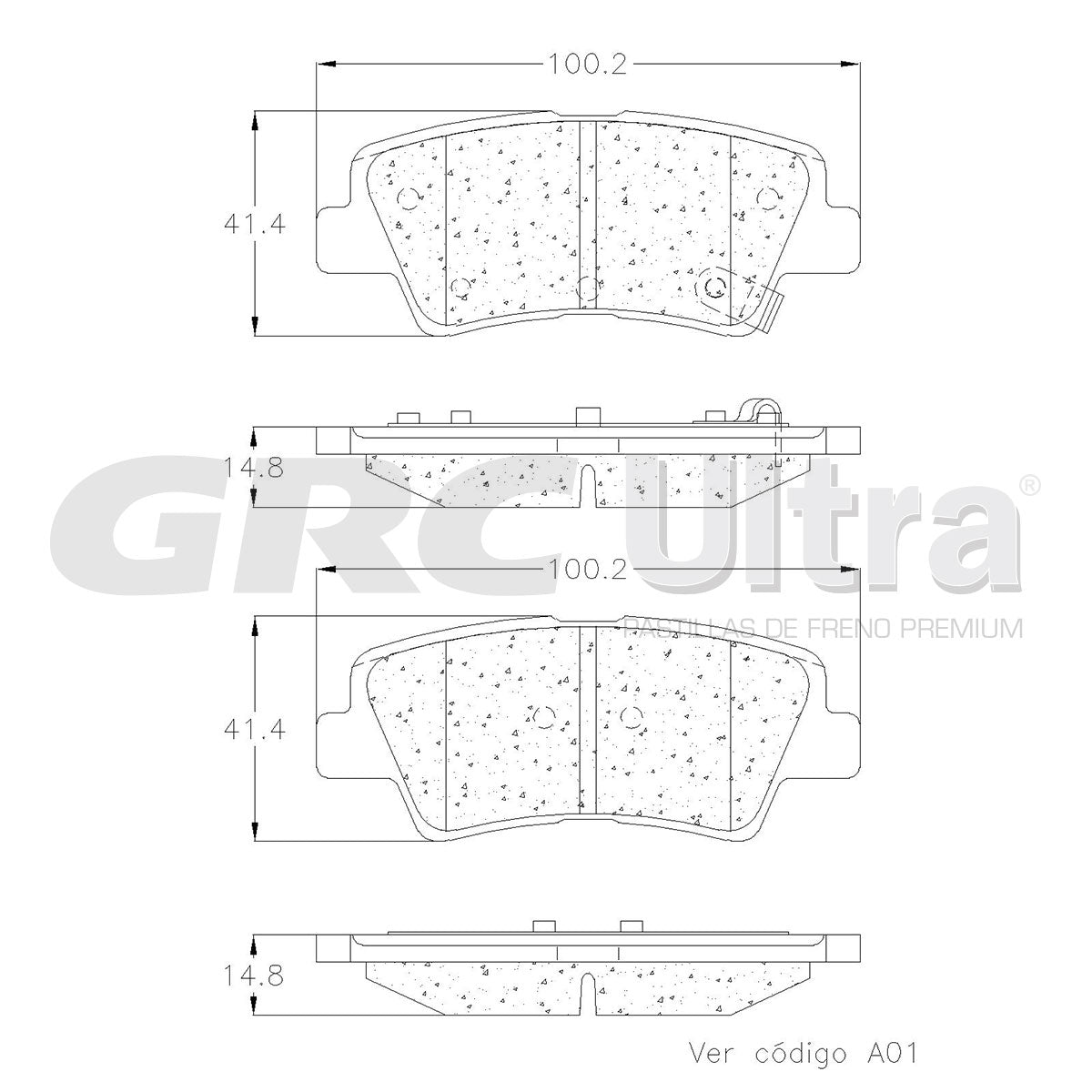 GCD1594 - BALATAS CERAMICAS TRASERAS PARA HYUNDAI ELANTRA GT 2014-2014