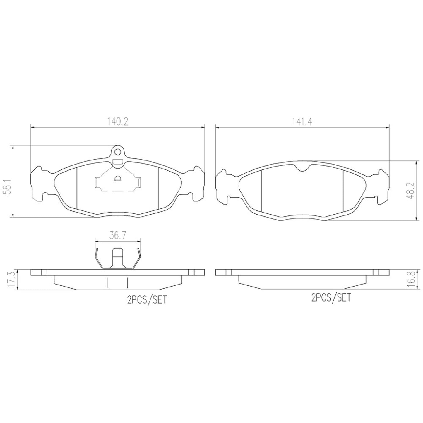 BRE-P59011N - BALATAS DELANTERAS PARA CHEVROLET CHEVY BASE 1998-2012