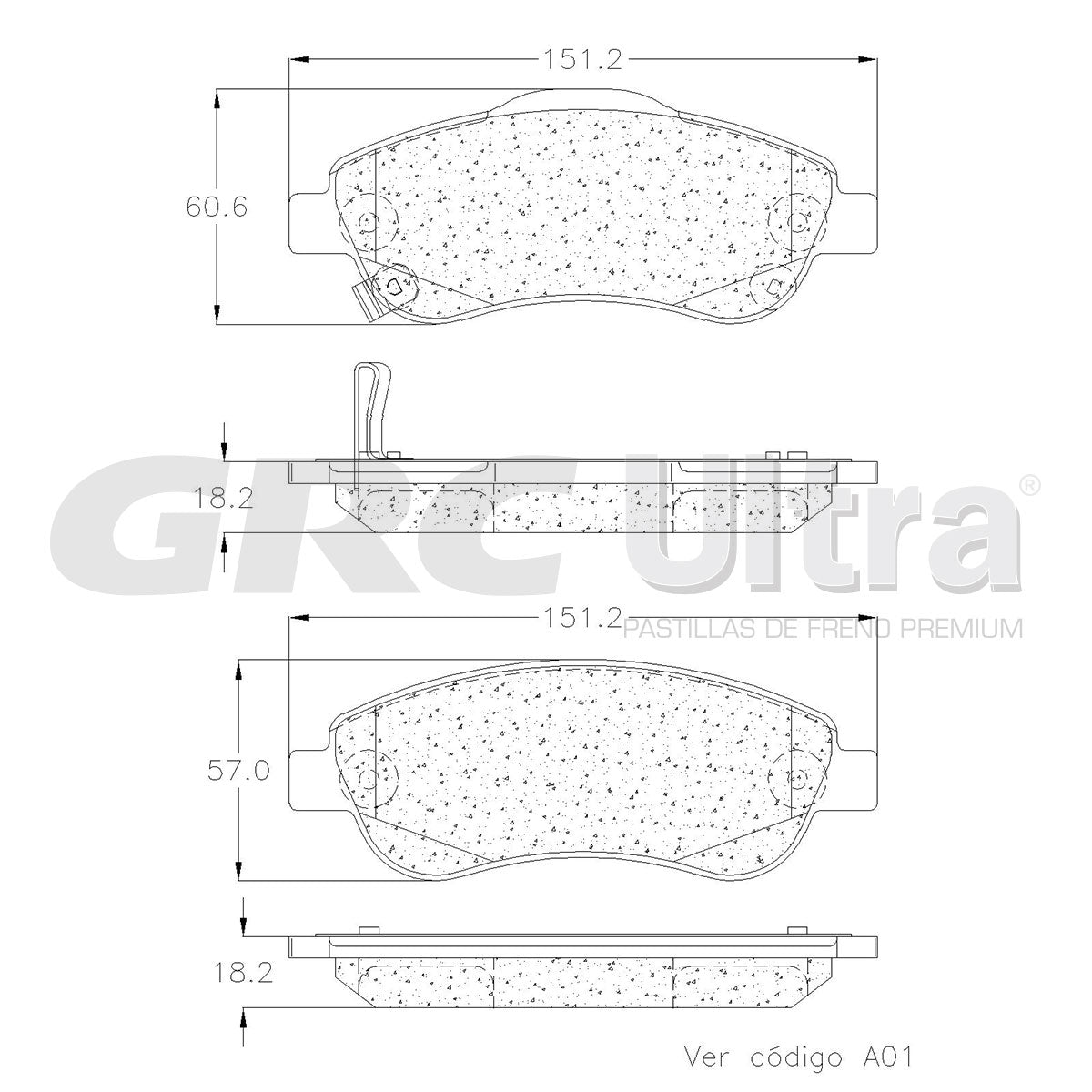 GMD1946 - BALATAS SEMIMETALICAS DELANTERAS PARA HONDA CR-V 2007-2016