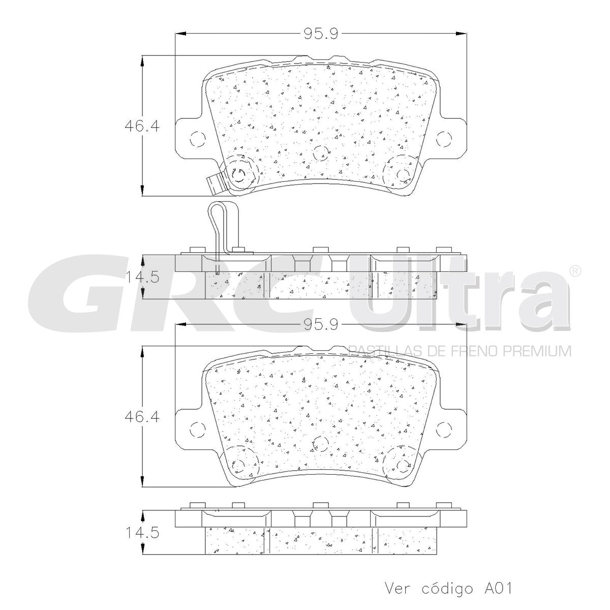 GCD2010 - BALATAS CERAMICAS TRASERAS PARA HONDA CIVIC 2012-2016