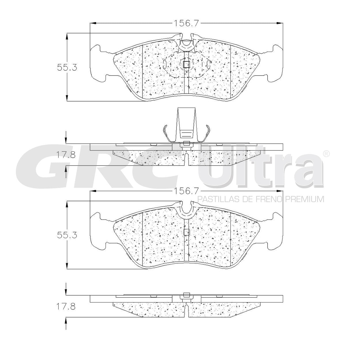GMD1229 - BALATAS SEMIMETALICAS TRASERAS PARA DODGE SPRINTER 2500 2003-2006