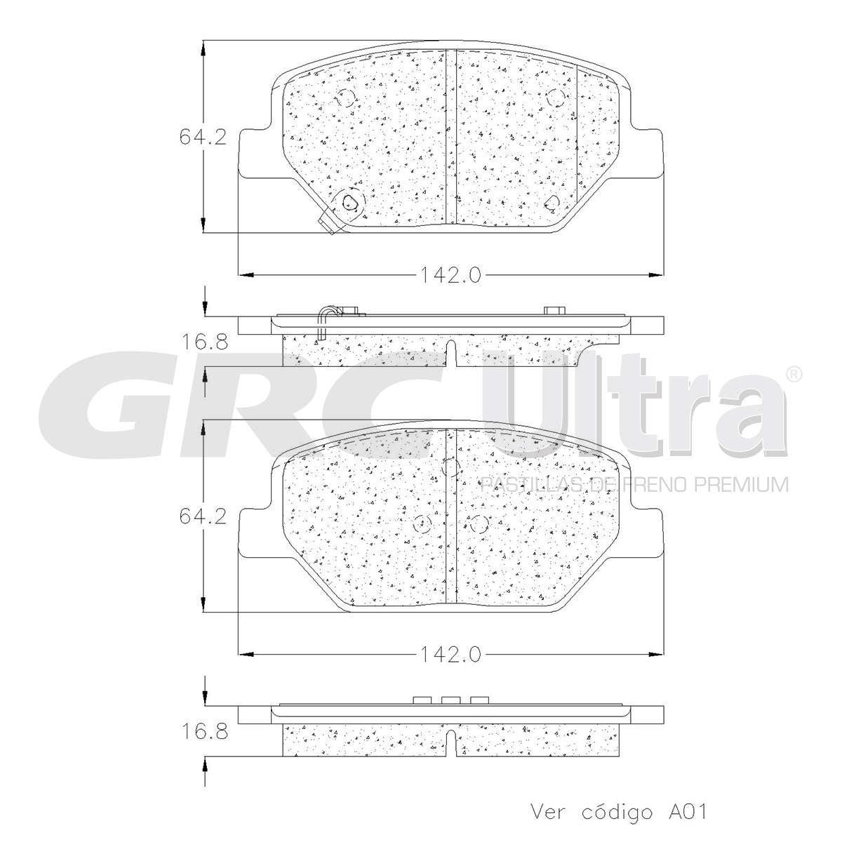 GMD1886 - BALATAS SEMIMETALICAS DELANTERAS PARA BUICK ENVISION 2016-2020
