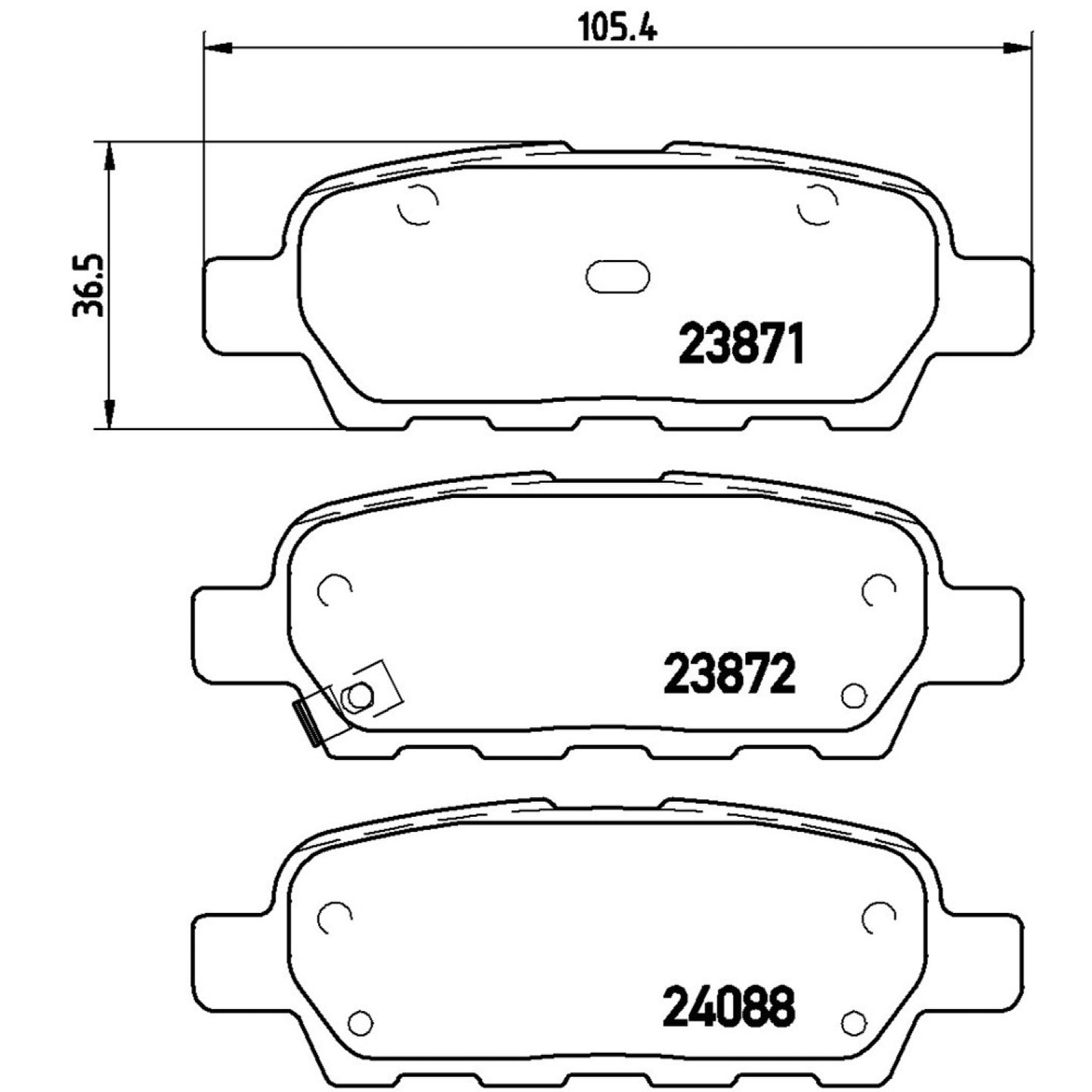 BRE-P56046 - BALATAS TRASERAS PARA NISSAN 350Z BASE 2006-2008