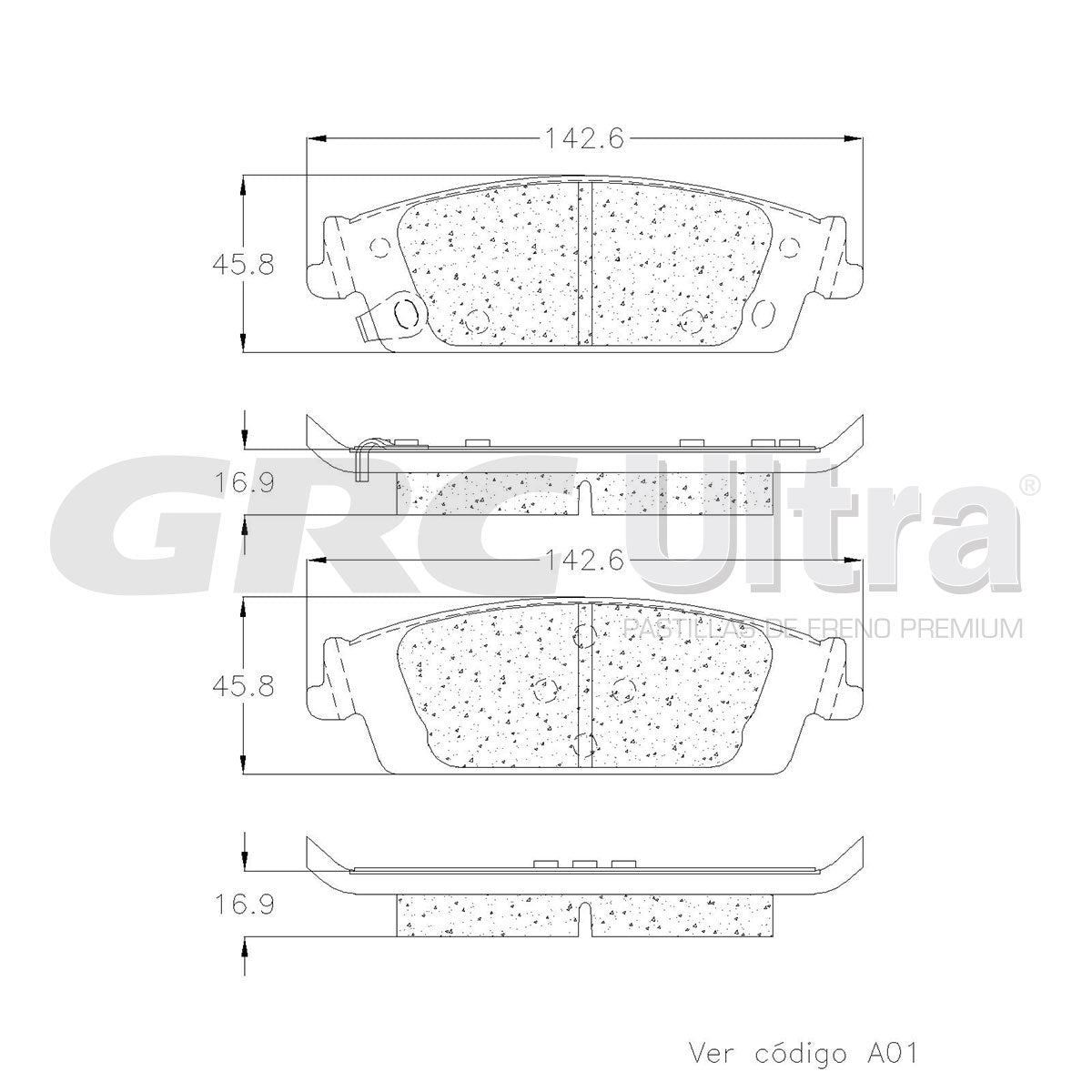 GCD1707 - BALATAS CERAMICAS TRASERAS PARA CADILLAC ESCALADE 2018-2020