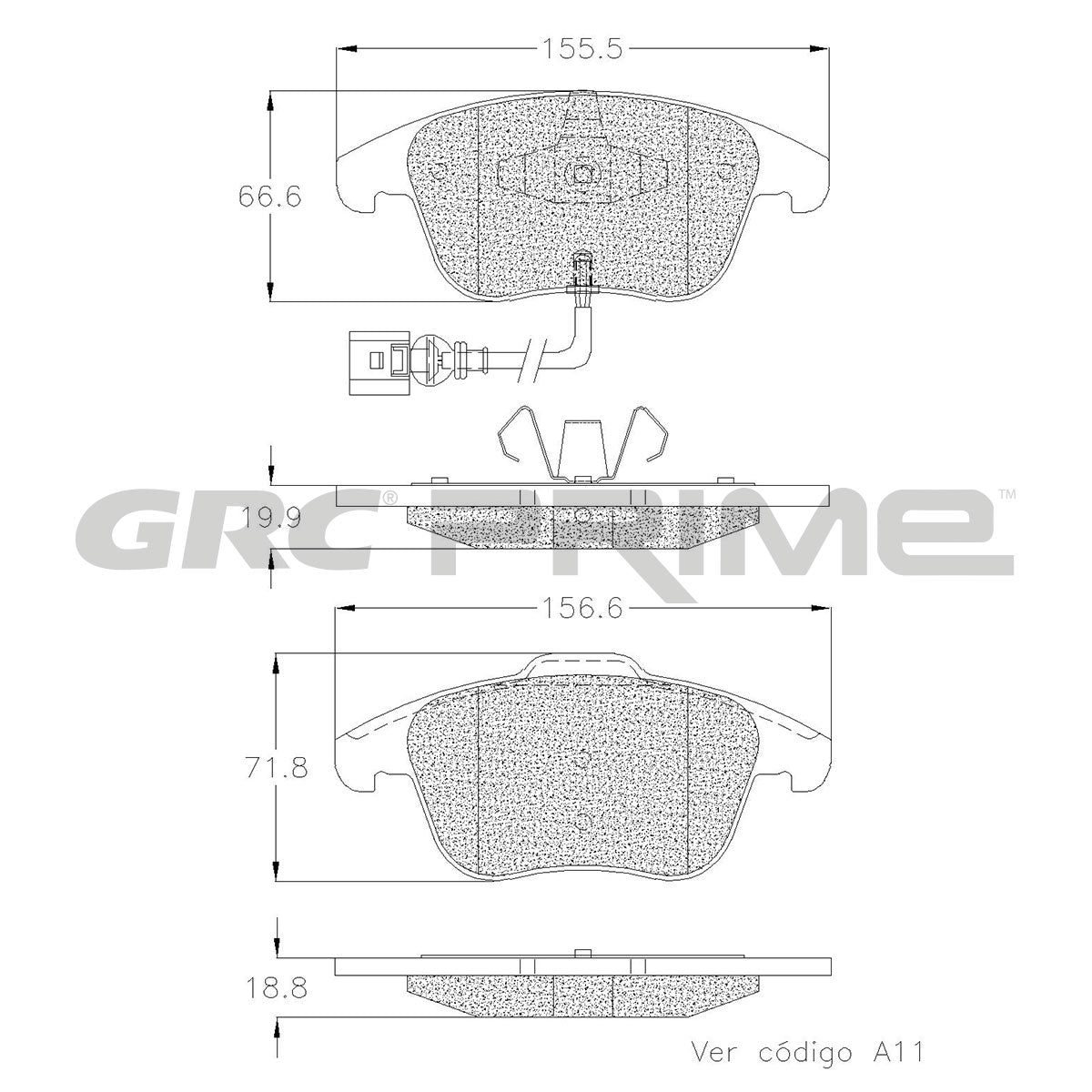 GPRD1375 - BALATAS SEMIMETALICAS DELANTERAS PARA AUDI Q3 2016-2018