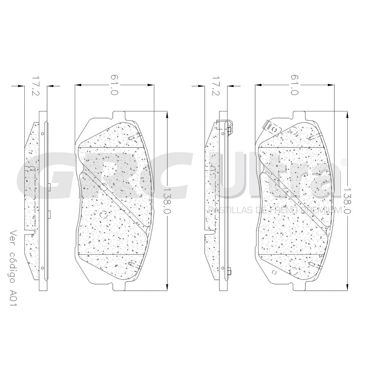 GCD1803 - BALATAS CERAMICAS DELANTERAS PARA HYUNDAI KONA ELECTRIC LIMITED 2019-2019