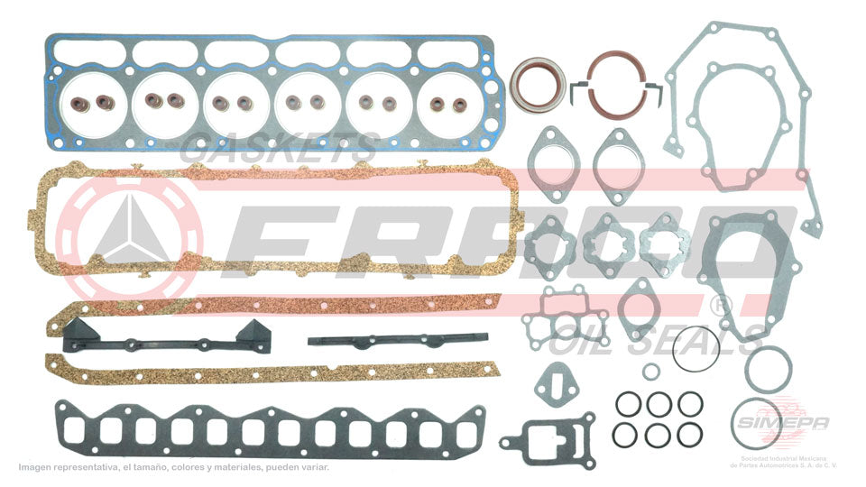 FSX-1160001 - JUEGO DE EMPAQUES PARA CHRYSLER CORDOBA L6 3.7 L 12 V. 225 CID 1980