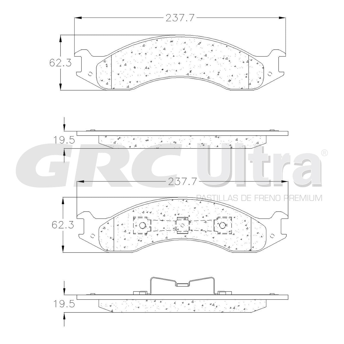 GMD557 - BALATAS SEMIMETALICAS DELANTERAS PARA FORD E-250 ECONOLINE 1992-1994
