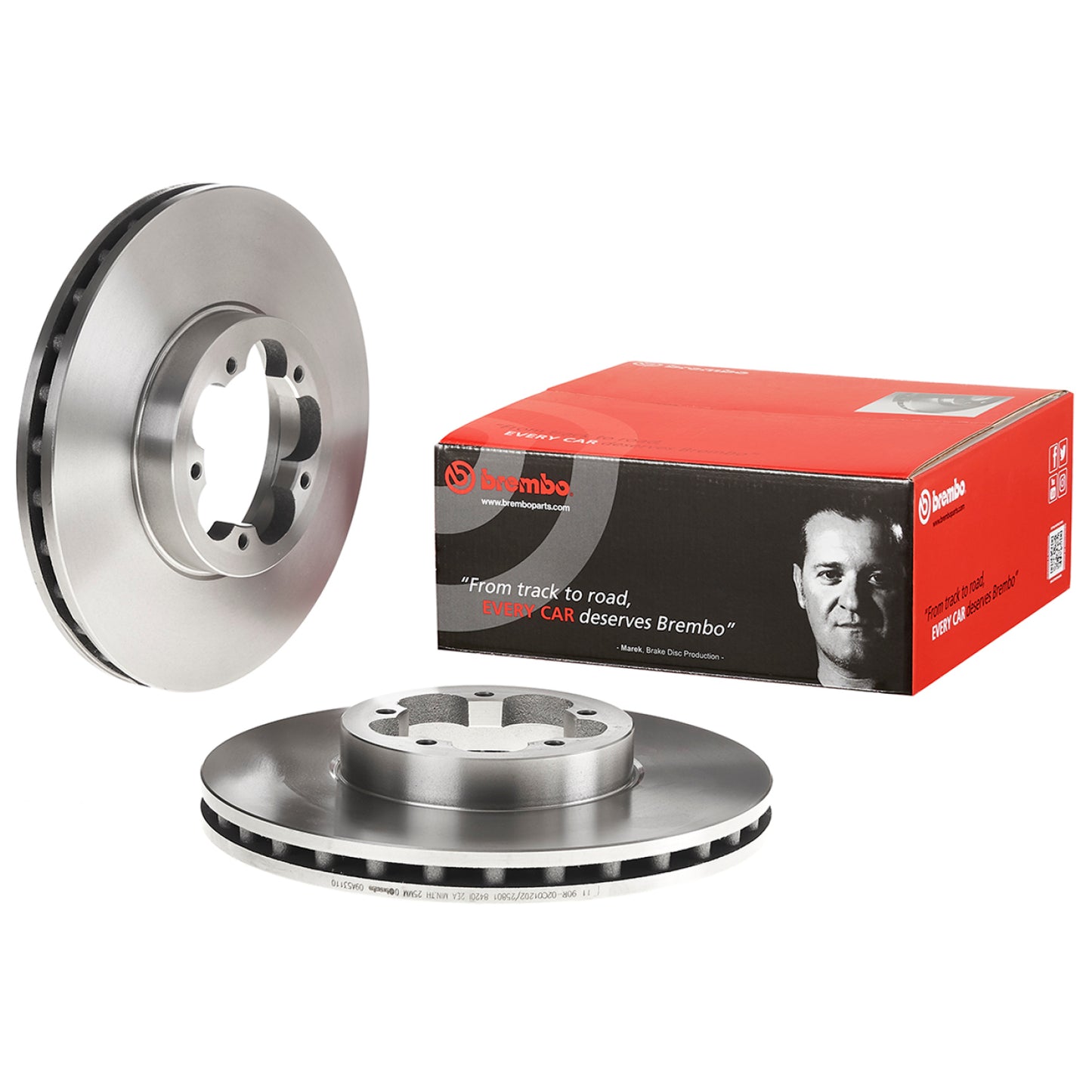 BRE-09.A531.10 - PAR DE DISCOS DE FRENO DELANTEROS PARA FORD TRANSIT BASE 2007-2014