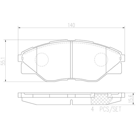 BRE-P83137N - BALATAS DELANTERAS PARA TOYOTA HILUX BASE 2009-2015