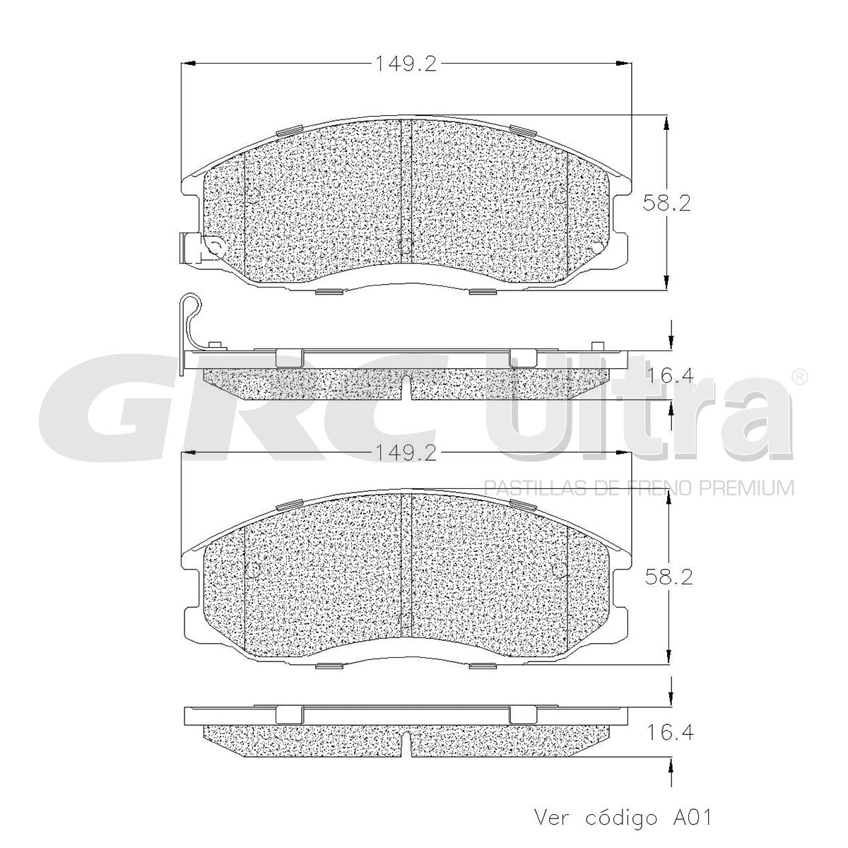 GCD864 - BALATAS CERAMICAS DELANTERAS PARA HYUNDAI SANTA FE 2001-2004