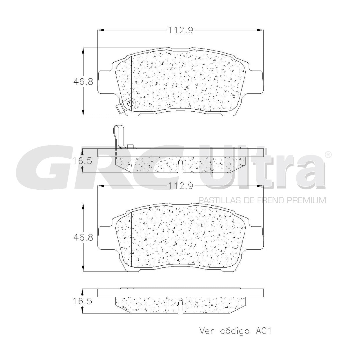 GCD831 - BALATAS CERAMICAS DELANTERAS PARA TOYOTA ECHO 2000-2000