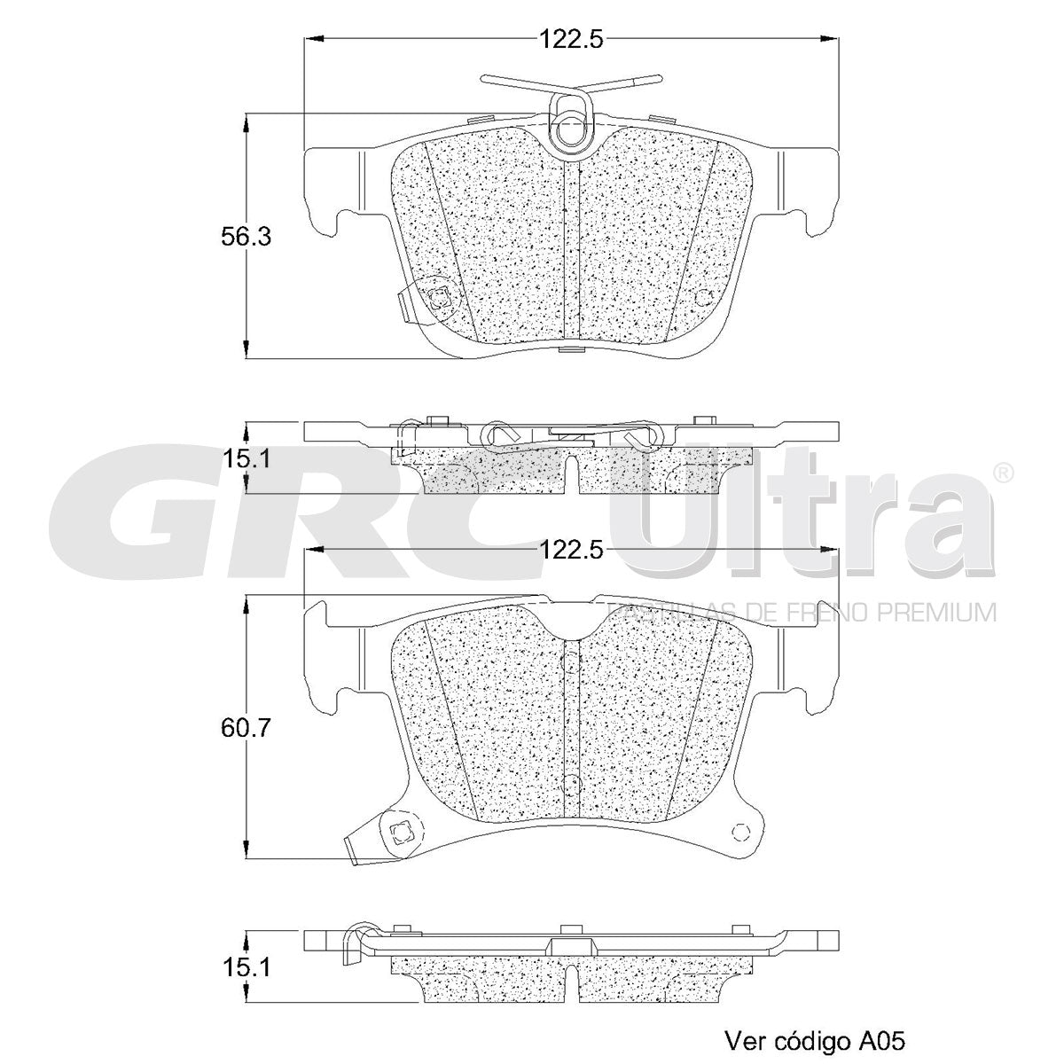 GCD1901 - BALATAS CERAMICAS TRASERAS PARA CHRYSLER PACIFICA 2017-2024