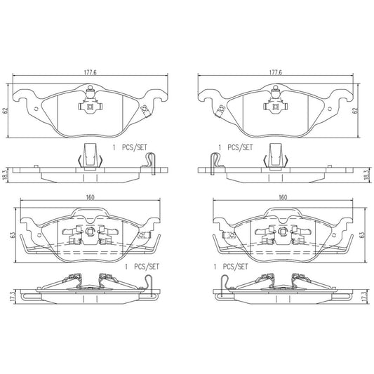 BRE-P59030N - BALATAS DELANTERAS PARA CHEVROLET ASTRA BASE 2000-2006