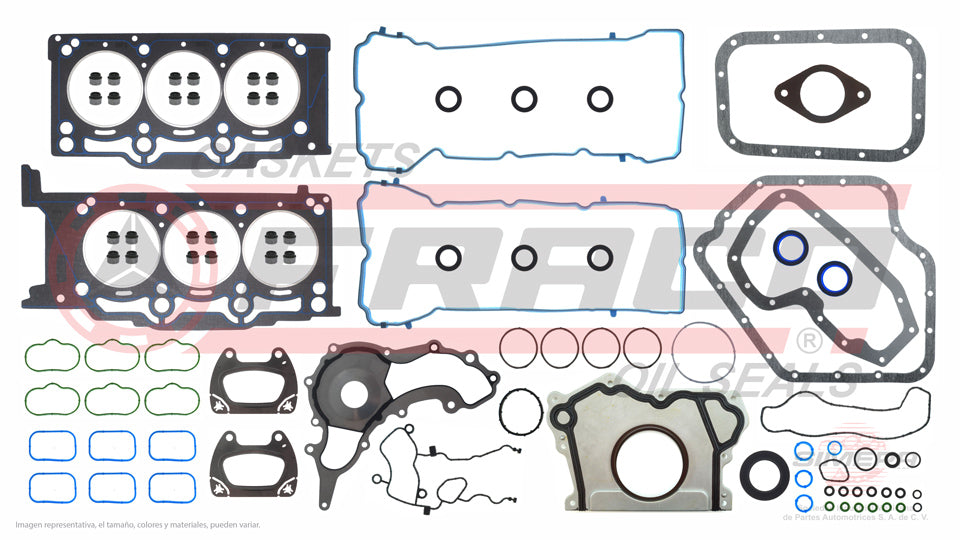 FSX-1162037NR - JUEGO DE EMPAQUES PARA CHRYSLER 200 V6 3.6 L. PENTASTAR 24 V. DOHC ERB 2011-2016