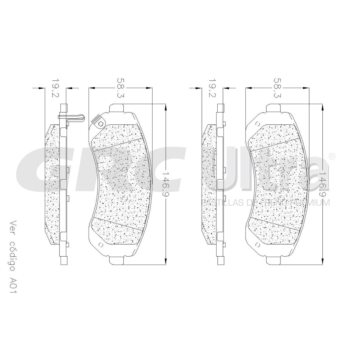 GMD844 - BALATAS SEMIMETALICAS DELANTERAS PARA BUICK RENDEZVOUS 2002-2007