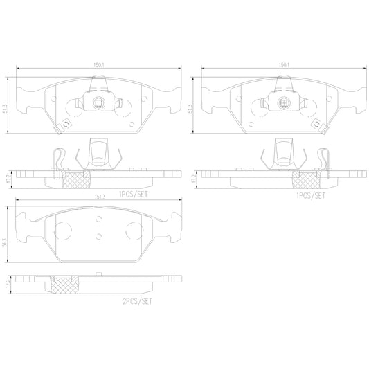 BRE-P28100 - BALATAS DELANTERAS PARA HONDA CITY EX 2010-2013
