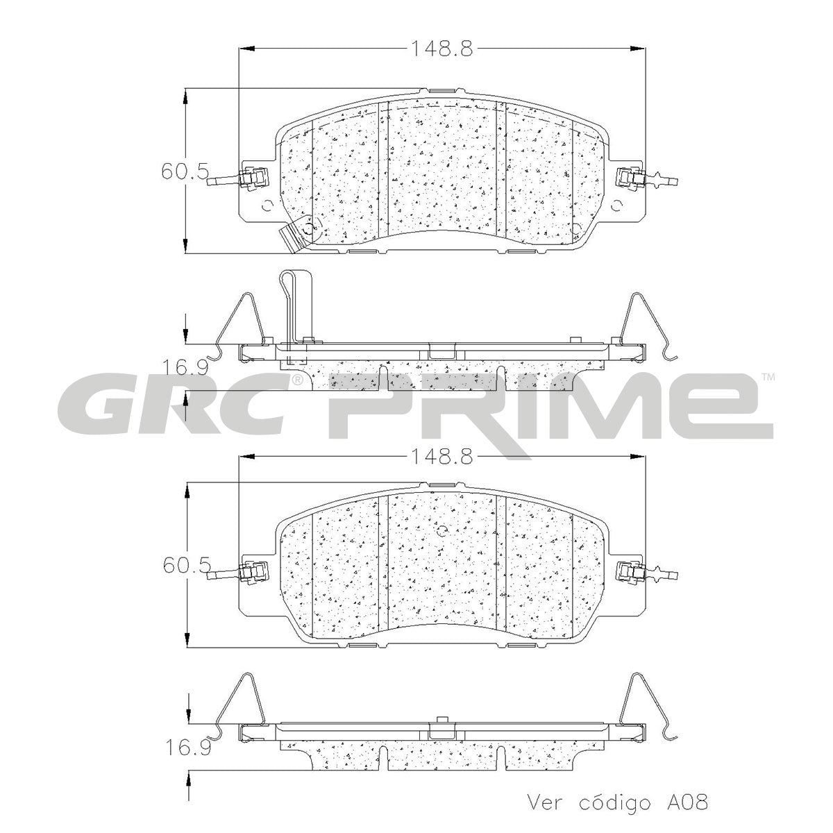 GPRD1860 - BALATAS CERAMICAS DELANTERAS PARA HONDA ACCORD LX-S 2016-2017
