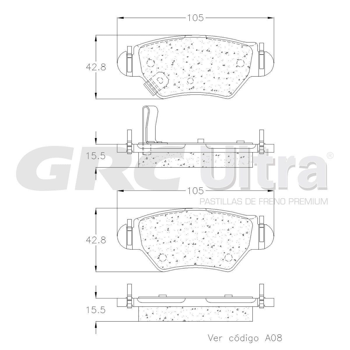 GMD1461 - BALATAS SEMIMETALICAS TRASERAS PARA CHEVROLET ASTRA 2000-2005