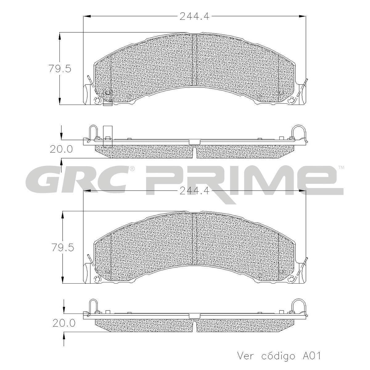 GPRD1335SD - BALATAS SEMIMETALICAS DELANTERAS PARA DODGE RAM 4500 2008-2010