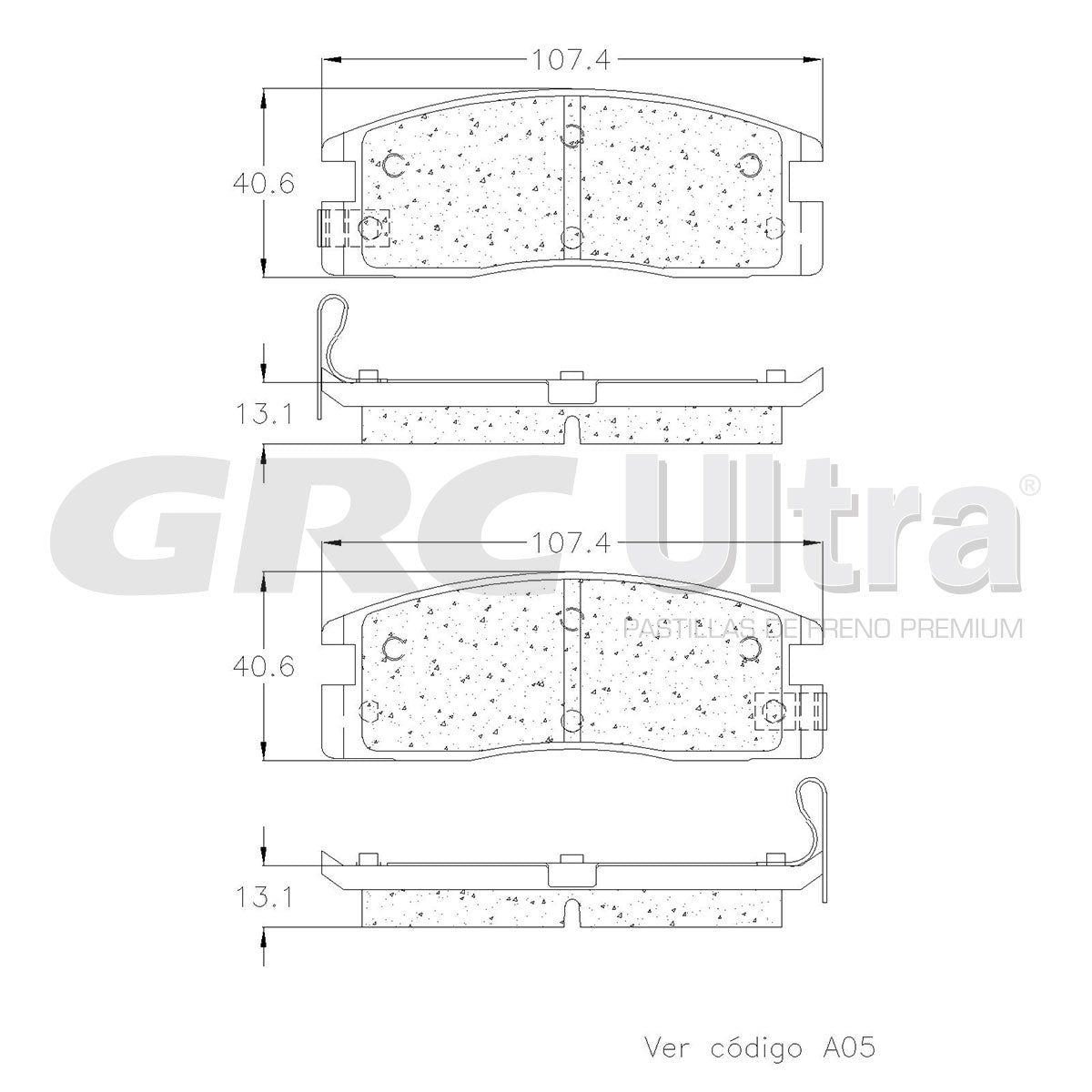 GCD398 - BALATAS CERAMICAS TRASERAS PARA ISUZU AMIGO 2.3L 1990-1992