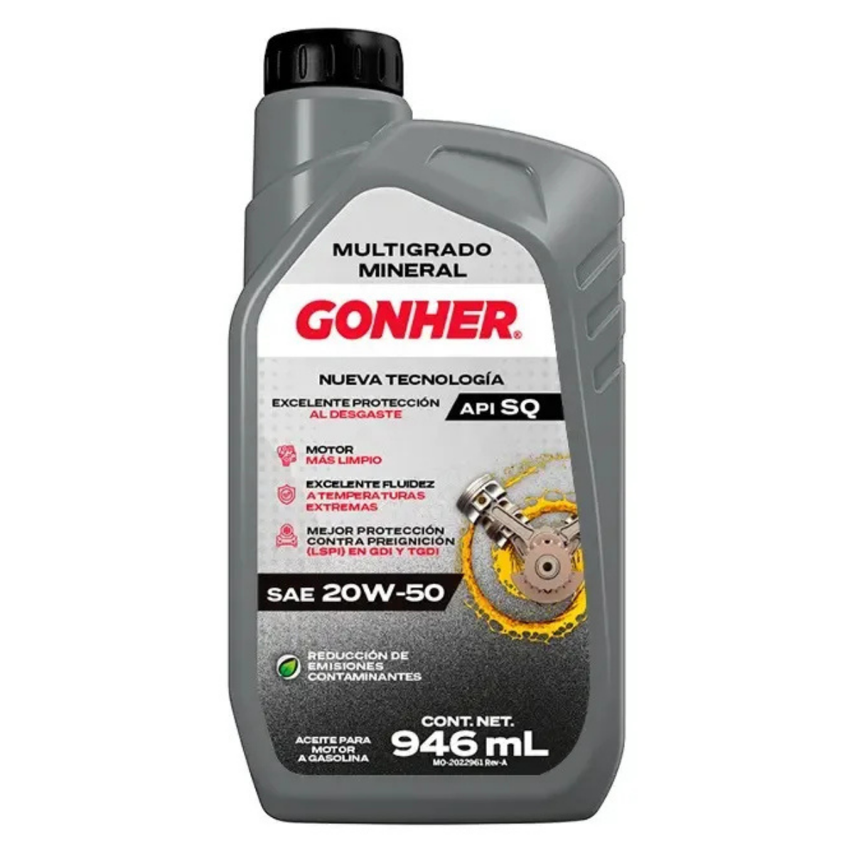 GH-1035004 - ACEITE GONHER SAE 20W-50 API SQ CAJA CON 12 PIEZAS DE 946ML