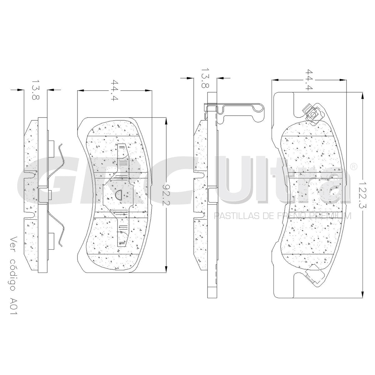 GCD1731 - BALATAS CERAMICAS DELANTERAS PARA DODGE ATTITUDE 2018-2020