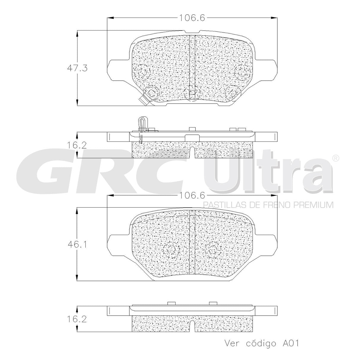 GCD2168 - BALATAS CERAMICAS TRASERAS PARA BUICK ENCORE 2018-2022