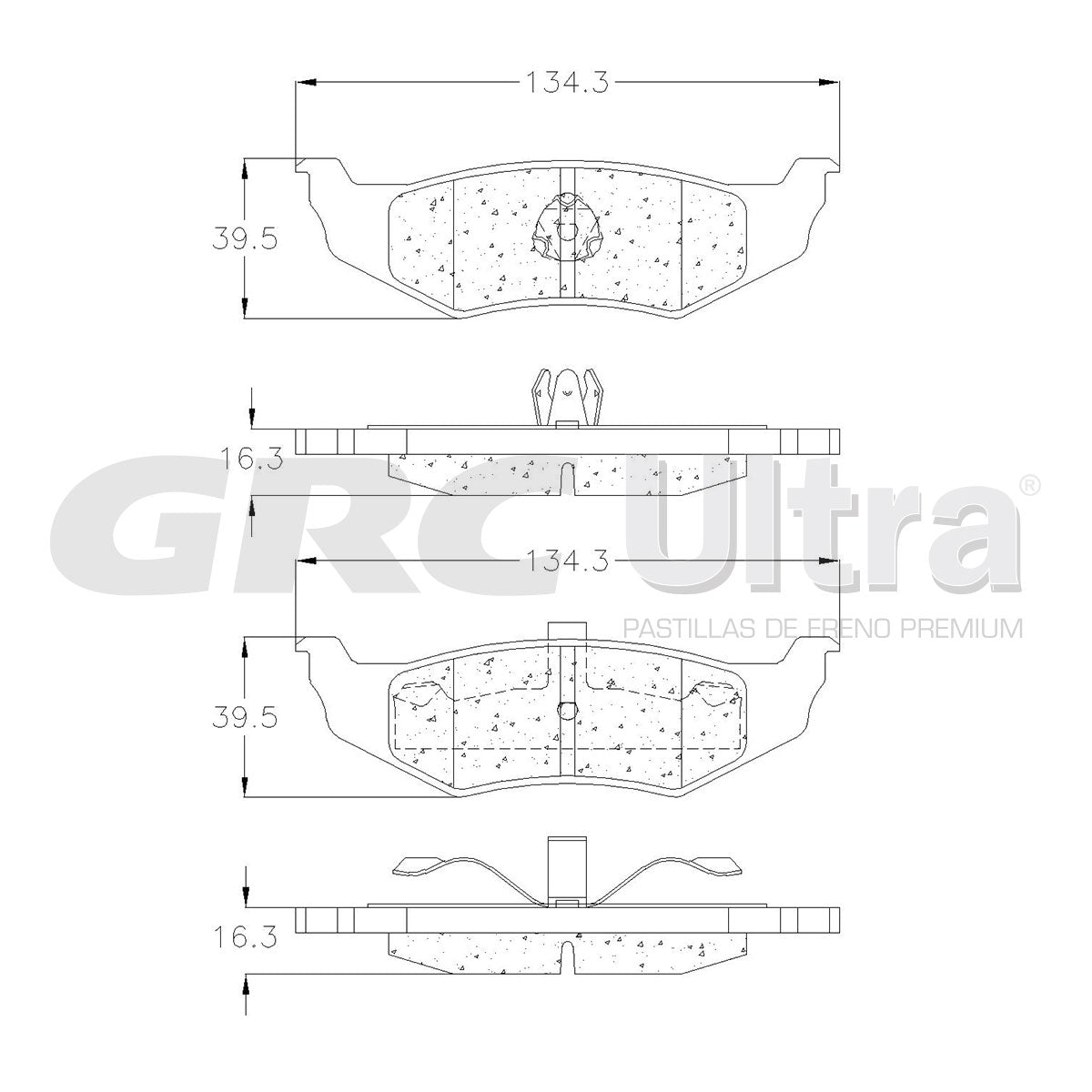 GMD641 - BALATAS SEMIMETALICAS TRASERAS PARA CHRYSLER 300M 2003-2004