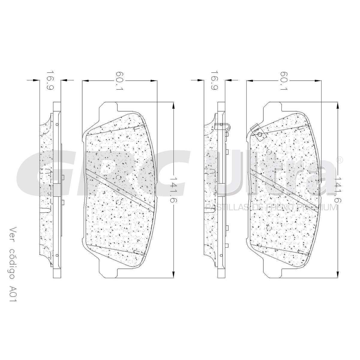 GCD1735 - BALATAS CERAMICAS DELANTERAS PARA KIA FORTE SX 2014-2014