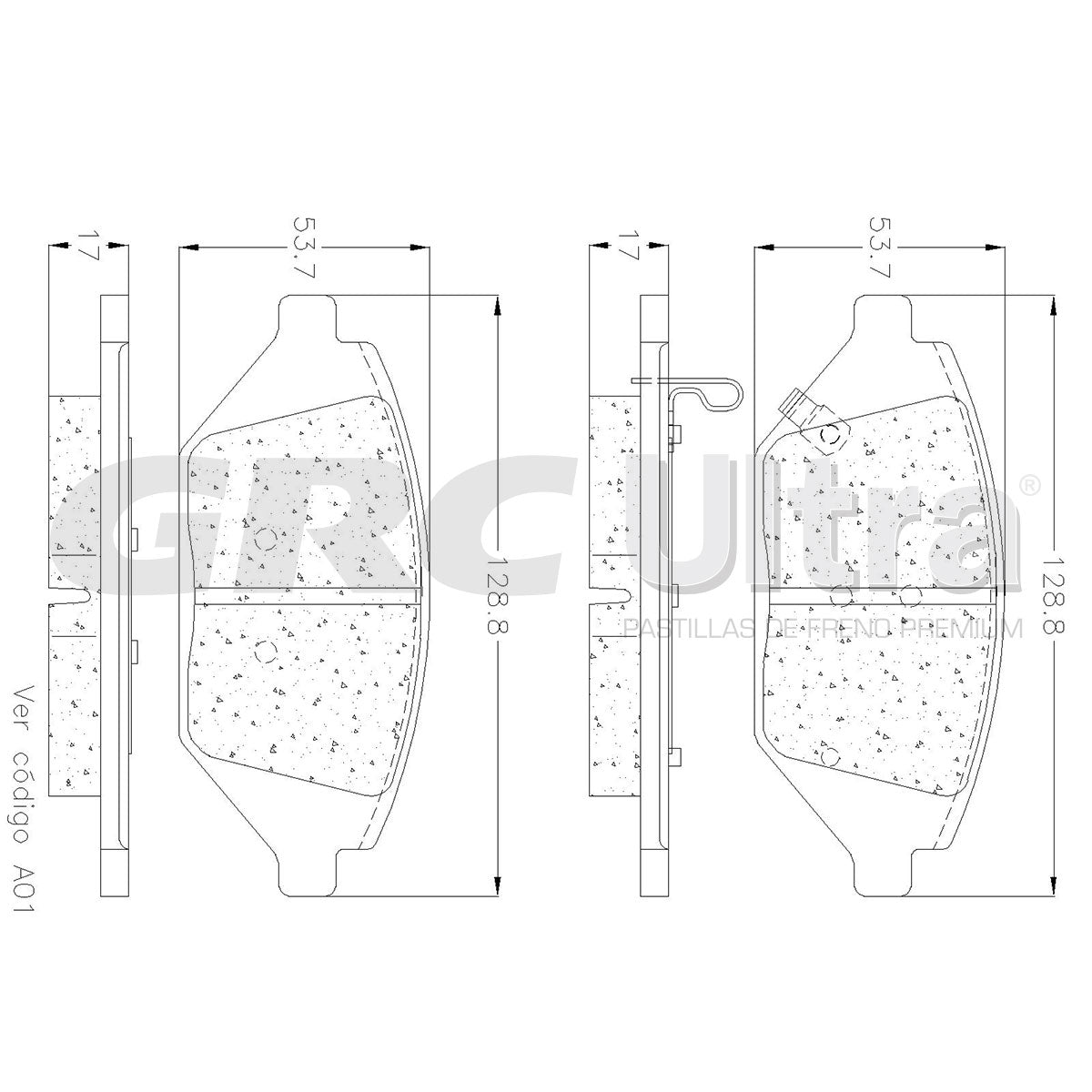 GCD1864 - BALATAS CERAMICAS DELANTERAS PARA CHEVROLET SPARK 2016-2020