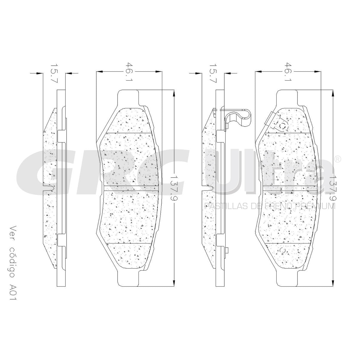 GCD1337 - BALATAS CERAMICAS TRASERAS PARA CADILLAC CTS 3.0L 2012-2012