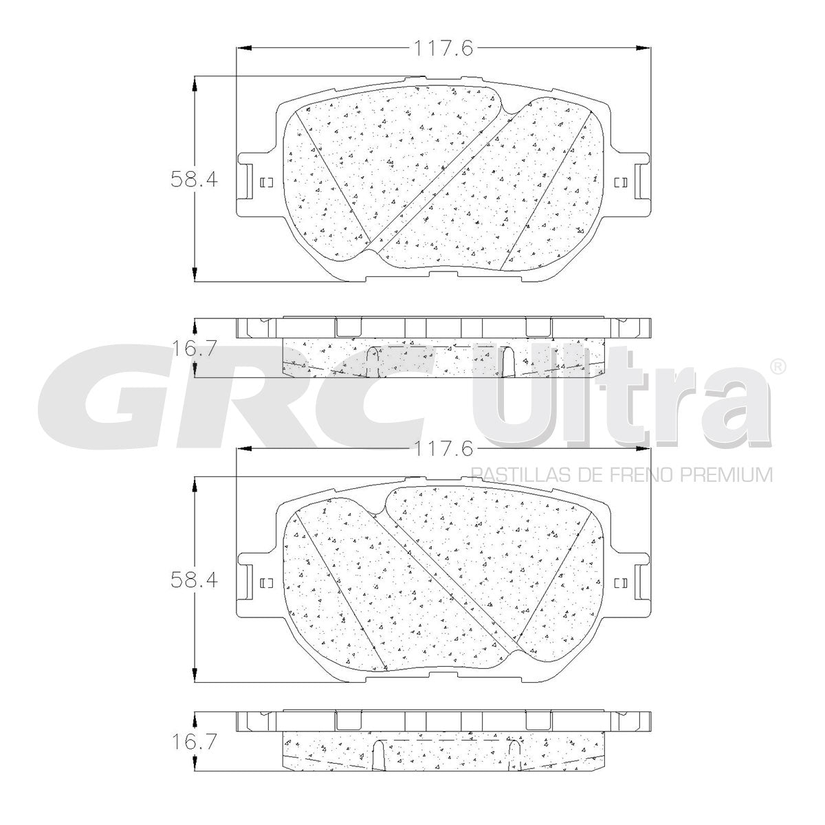 GCD1733 - BALATAS CERAMICAS DELANTERAS PARA LEXUS IS250 BASE 2015-2015