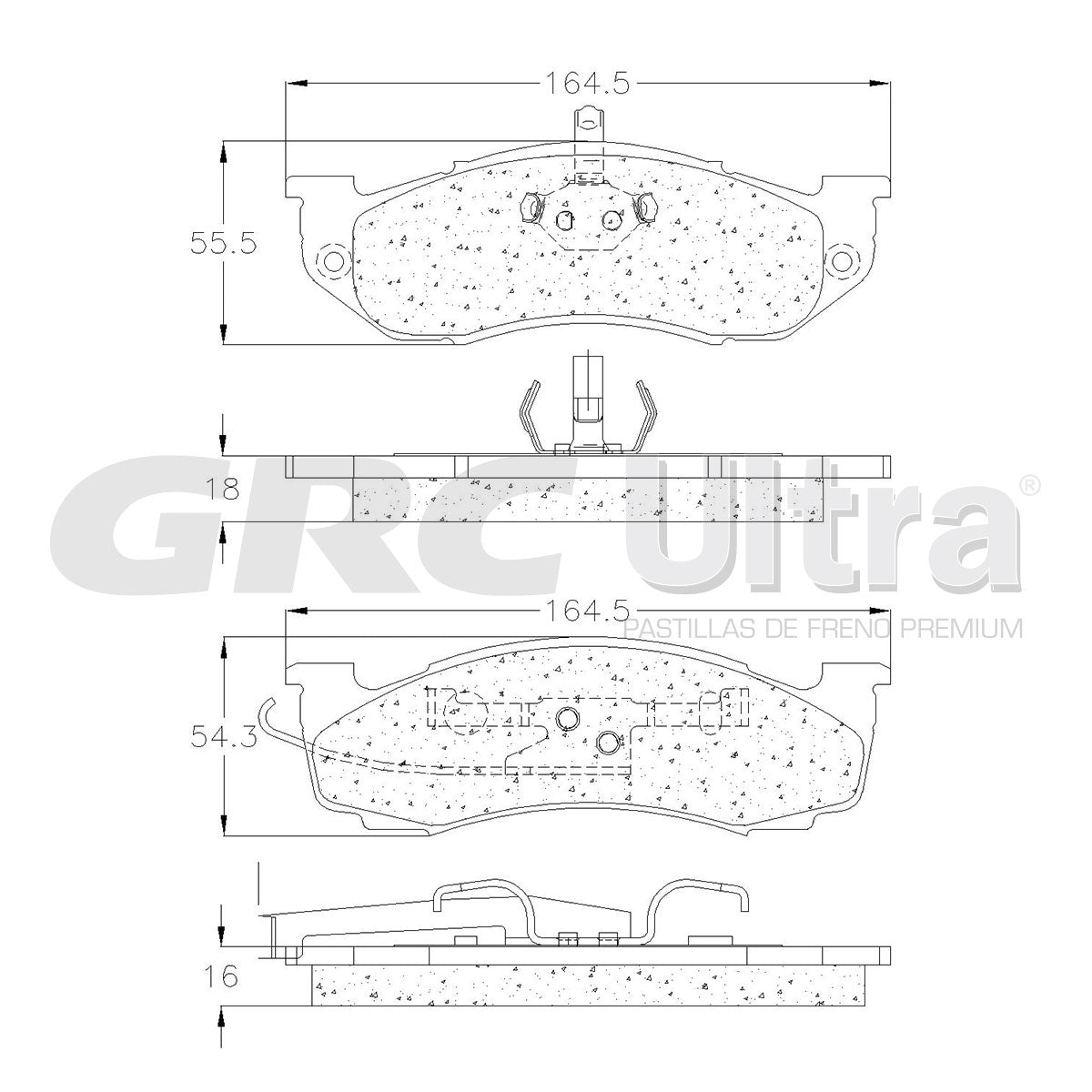 GMD385 - BALATAS SEMIMETALICAS DELANTERAS PARA CHRYSLER DYNASTY 1988-1989